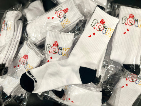 WKF Athletic Sock - White/ Black Toe