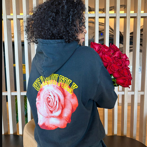Pink Rose Hoodie - Vintage